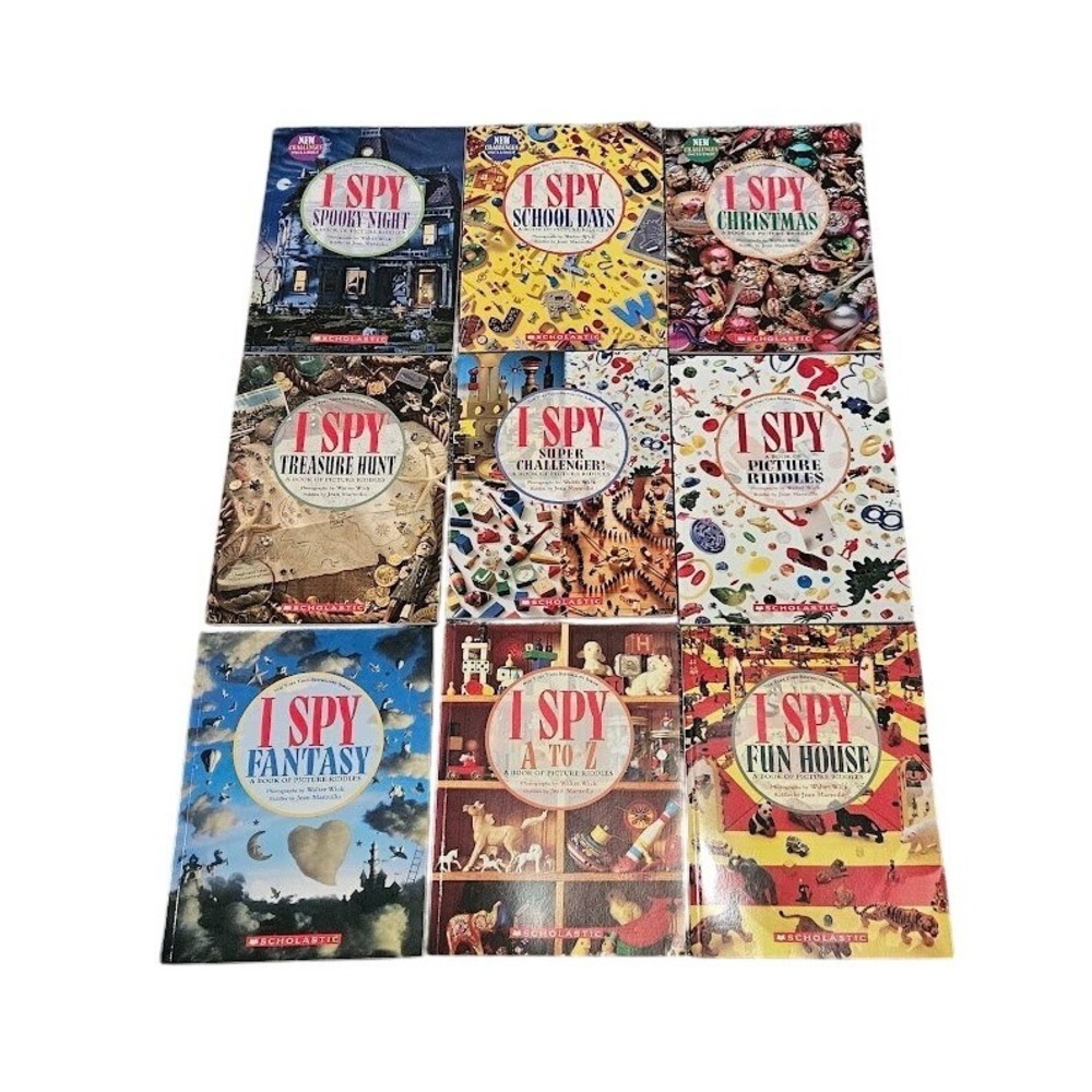 Scholastic I Spy Books Lot of 9 Walter Wick Jean Marzollo Picture Riddles Set